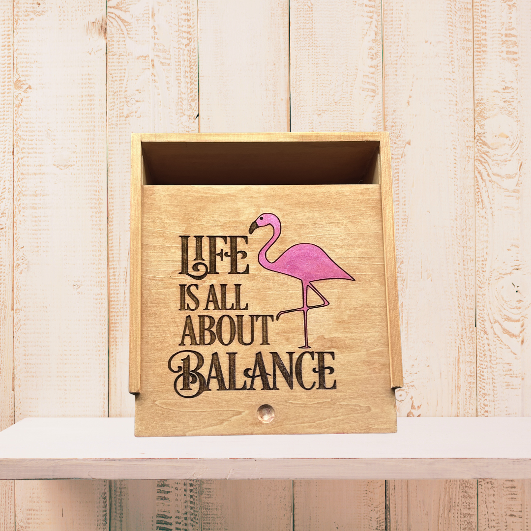 Life is All About Balance Wood Keepsake Box