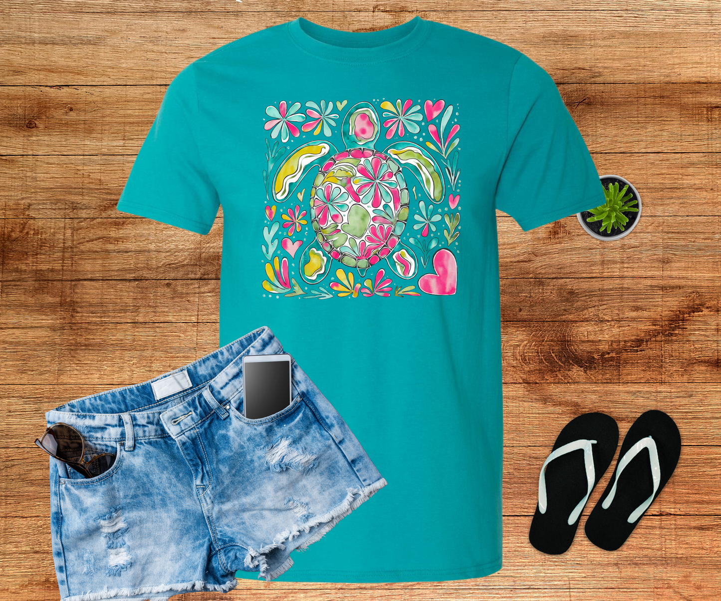 Stained-Glass Turtle Tee Shirt