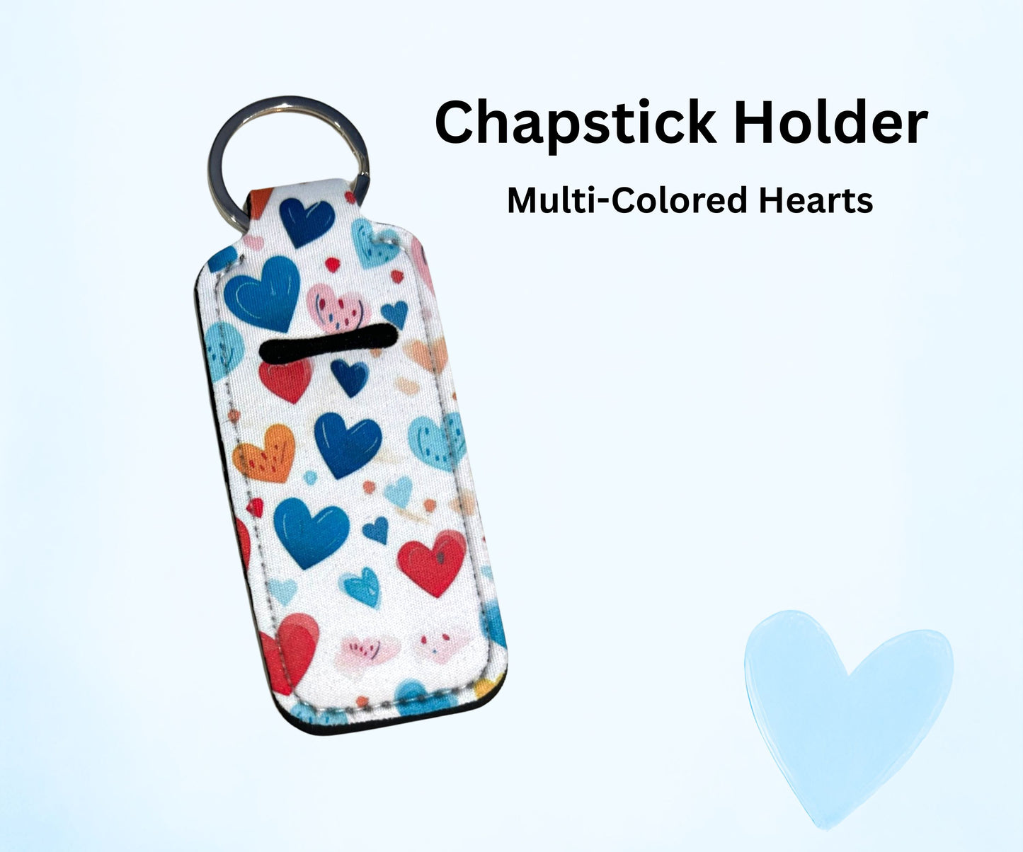 Multi-Colored Hearts Chapstick Holder