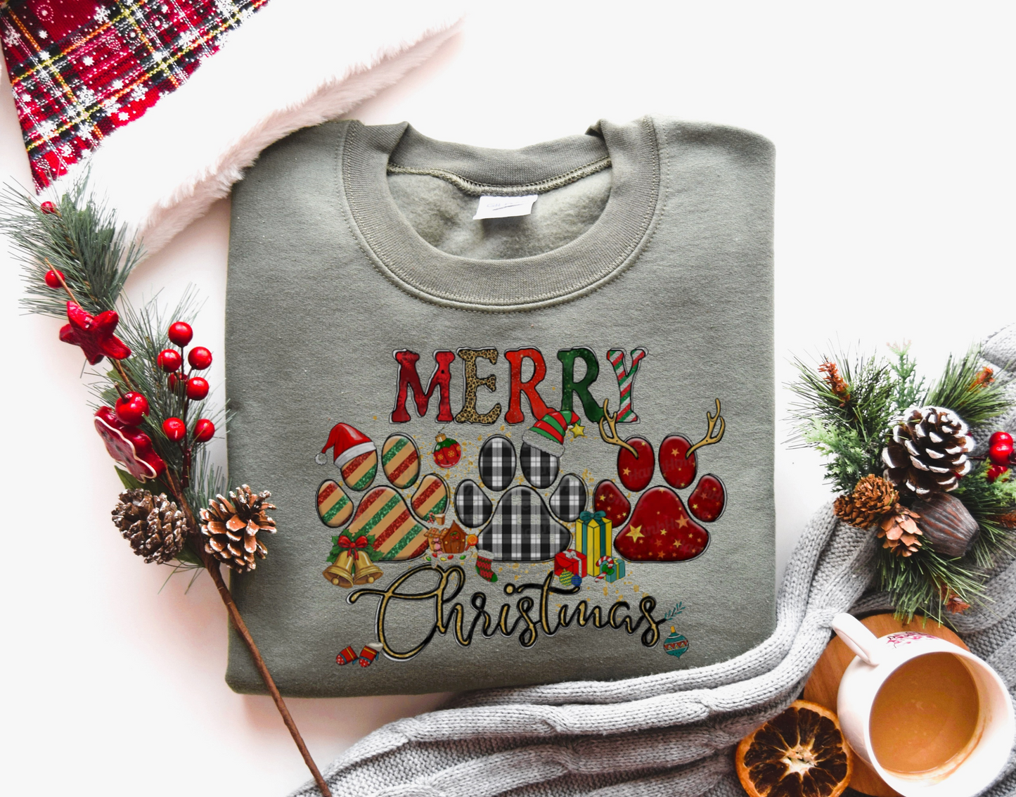 Merry Christmas Paws Sweatshirt