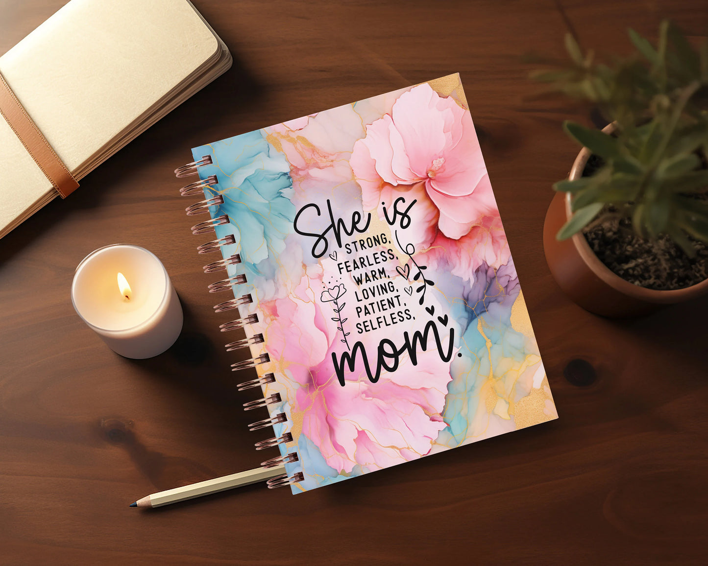 Vibrant She Is Mom Notebook Mother's Day Gift