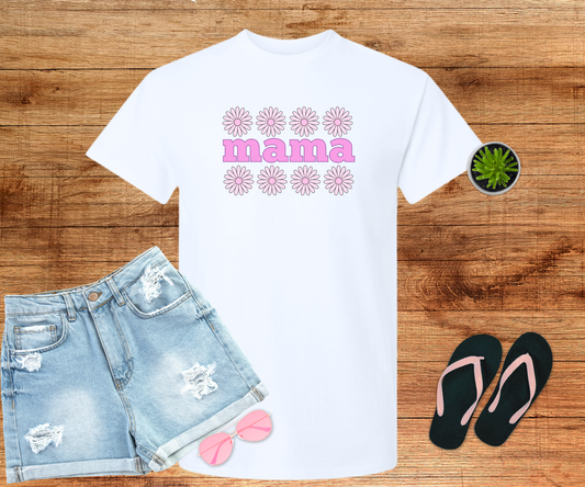 Mama Pink Daisy Mother's Day Tee Shirt