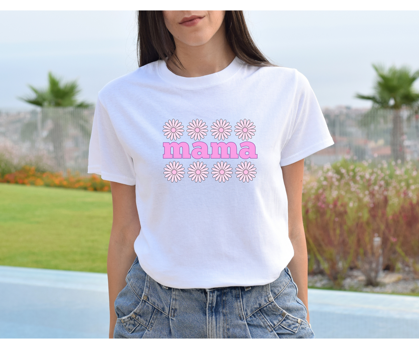 Mama Pink Daisy Mother's Day Tee Shirt