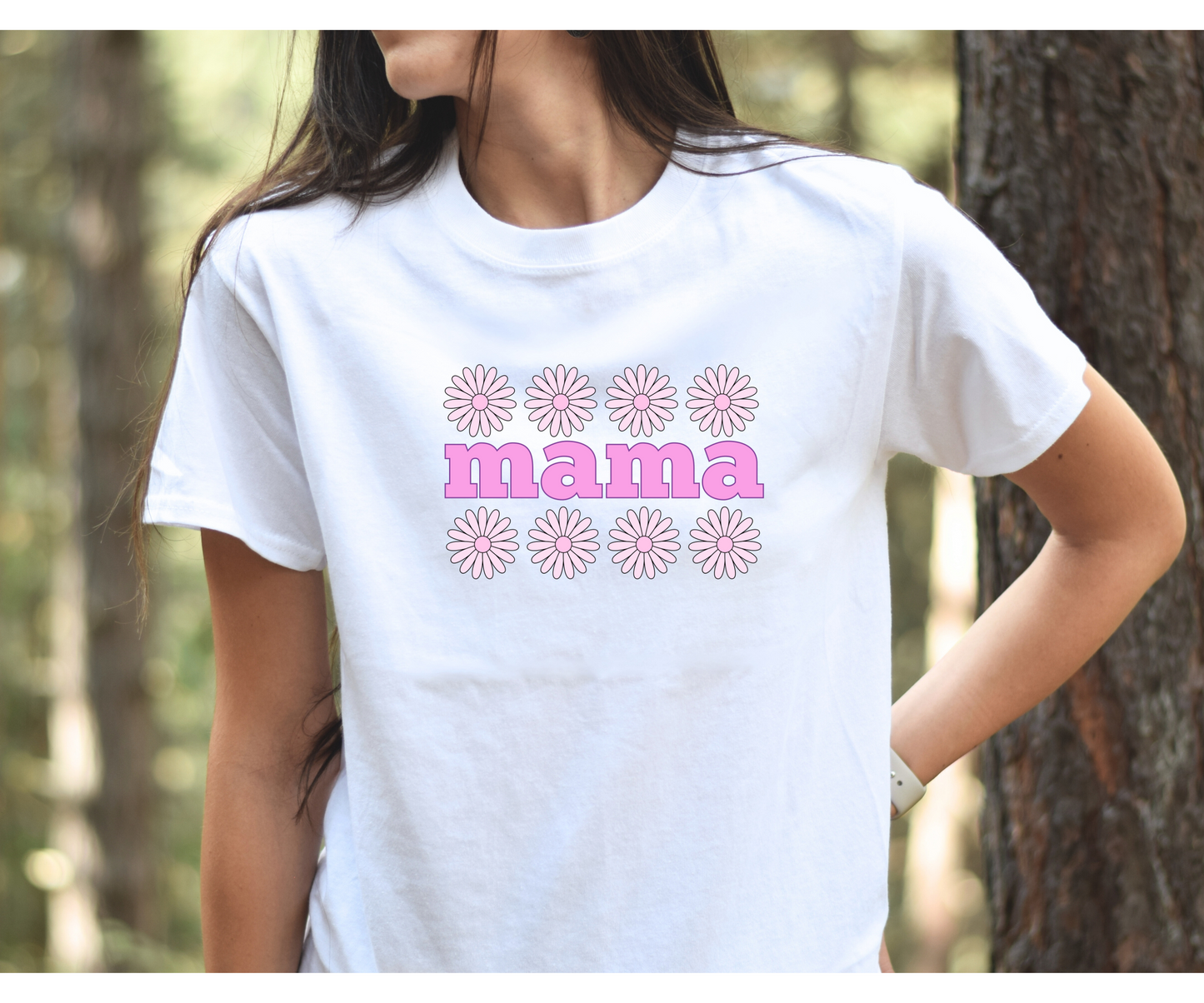 Mama Pink Daisy Mother's Day Tee Shirt