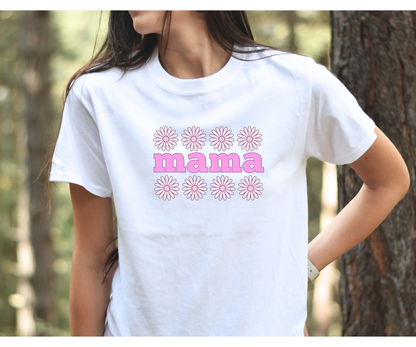Mama Pink Daisy Mother's Day Tee Shirt
