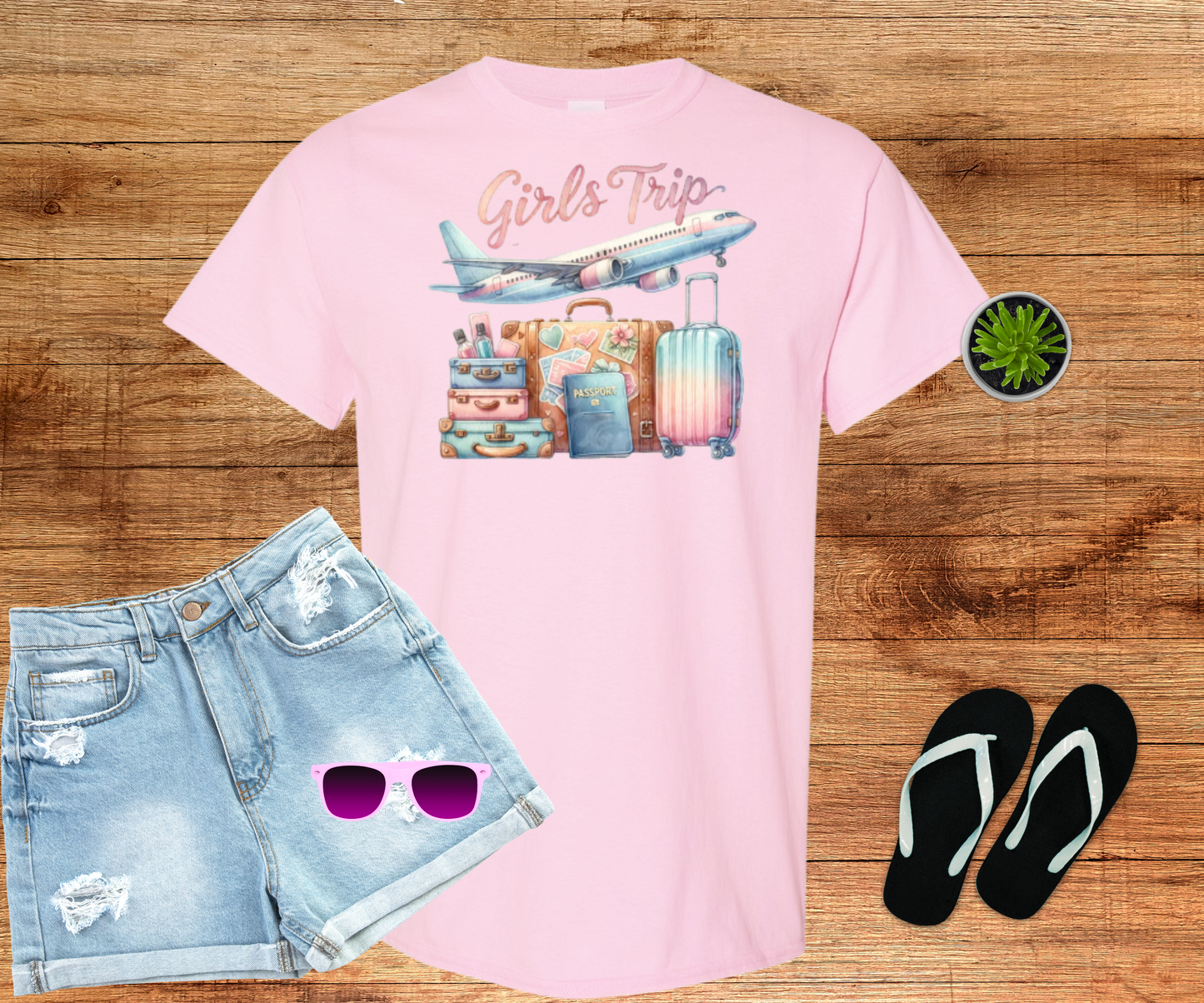 Girls Trip Travel Club Ladies Shirt Retro Design