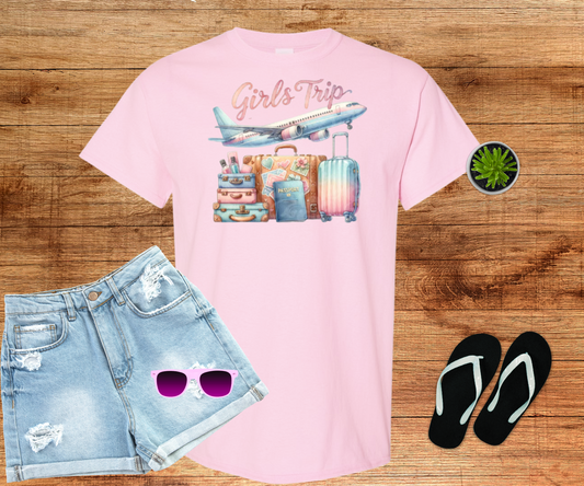 Girls Trip Travel Club Ladies Shirt Retro Design