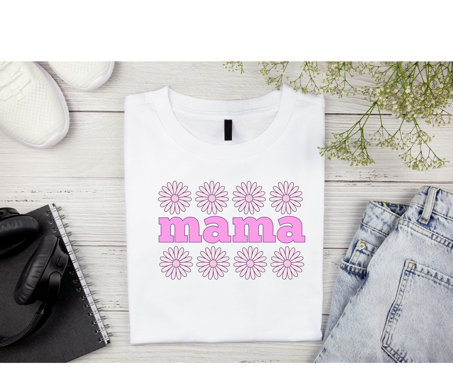 Mama Pink Daisy Mother's Day Tee Shirt