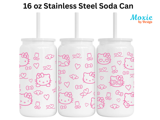 Sanrio Characters Kawaii Kitty Iced Coffee Stainless Steel Tumbler