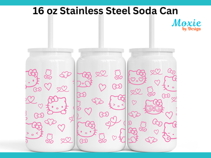 Sanrio Characters Kawaii Kitty Iced Coffee Stainless Steel Tumbler