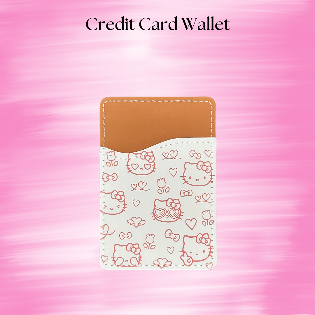 Kawaii Kitties Phone Card Holder, Cute Card Wallet, Card Caddy, Credit Card Holder for Cell Phone