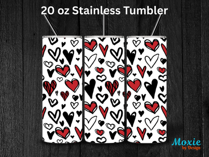 Black Hearts Stainless Steel Tumbler