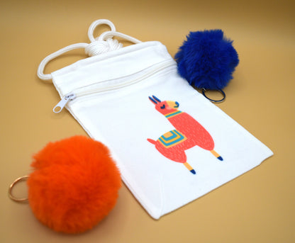 Crossbody Bag - Coral Llama
