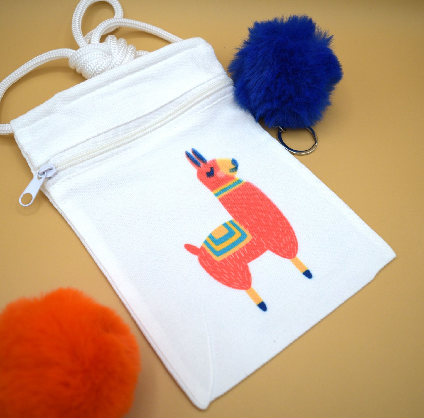 Crossbody Bag - Coral Llama