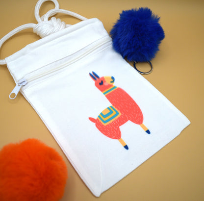 Crossbody Bag - Coral Llama