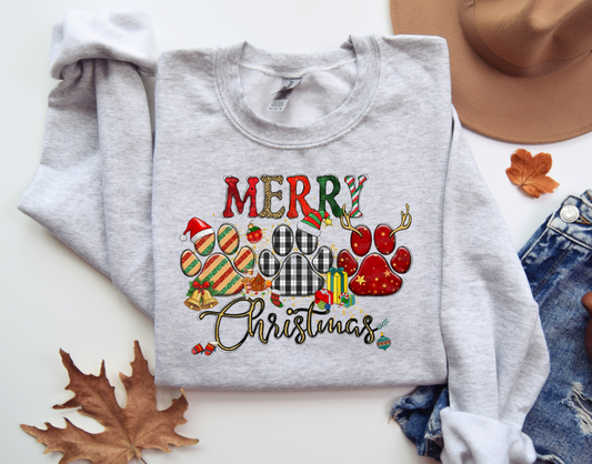 Merry Christmas Paws Sweatshirt