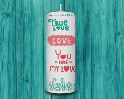 Teal Valentines Stainless Steel Tumbler